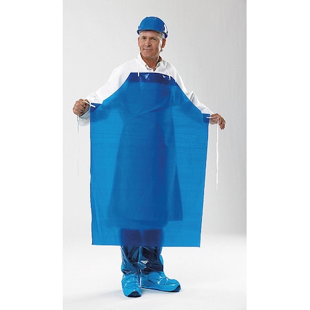 Polyco Bib Apron, Nylon/Polyolefin, Blue, 45 in, Universal 45400