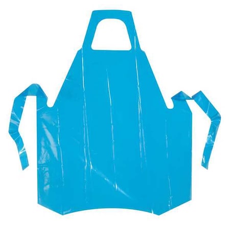Polyco Bib Apron, Polyolefin, Blue, 55 in, Universal 46500