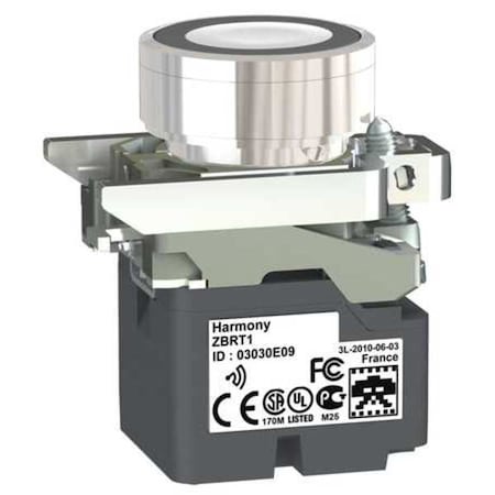 Schneider Electric Push Button with Transmitter, 22 mm, White ZB4RTA1