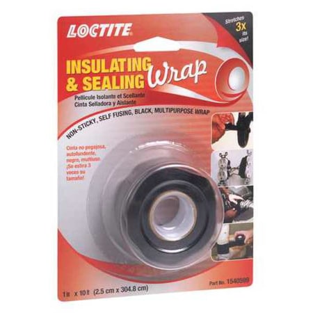 Loctite Repair Tape, Silicone, Black, 3-3/8 yd L 1540599