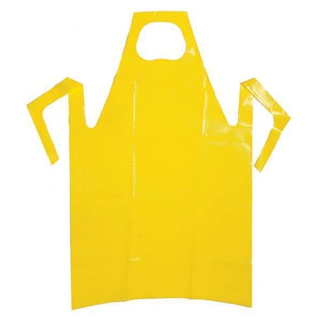 Polyco Bib Apron, Polyolefin, Yellow, 55 in, Universal 46524