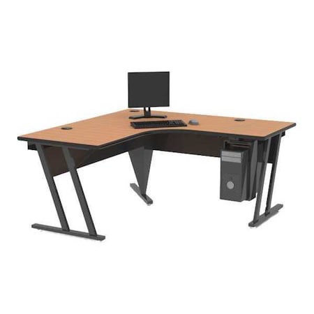 Greene Manufacturing L Shaped Desk Single-Level Instructor Station, 66"x60"D, 60" D X 28" H, 66" W X AC-INS