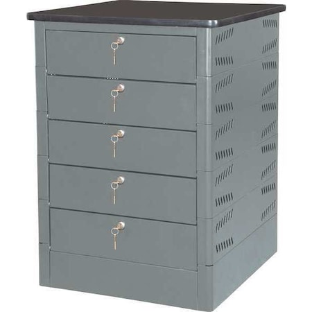 Intellerum By Datum Keyed Charging Twr, 5H, Gray Mist/Blk Top TEKSE5-K-LT