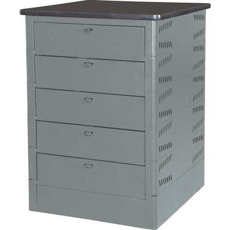 Intellerum By Datum Charging Tower, Hasp, 5H, Gray Mist/Blk Top TEKSE5-H-LT