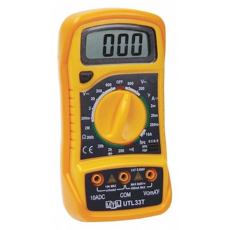 Uei Test Instruments Digital Multimeter, w/Temperature UTL33T