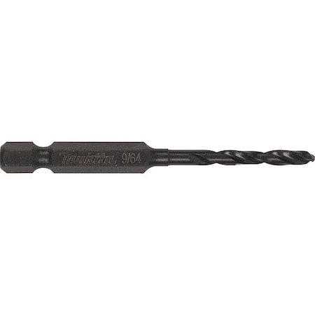 MAKITA Drill Bit, Black Oxide, 9/64", 1/4" Hex A-97754