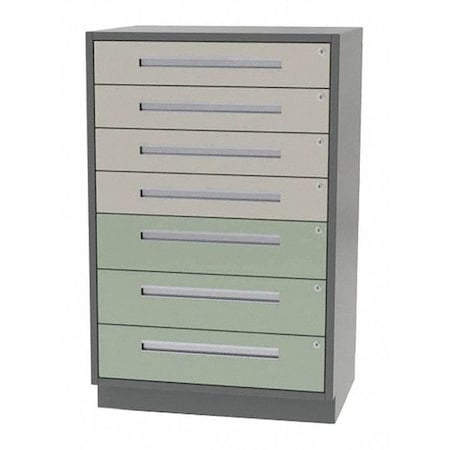 Greene Manufacturing Tall Cabinet, 7 Drawer, 32"Wx28"Dx50"H DTT-3228-0430-50