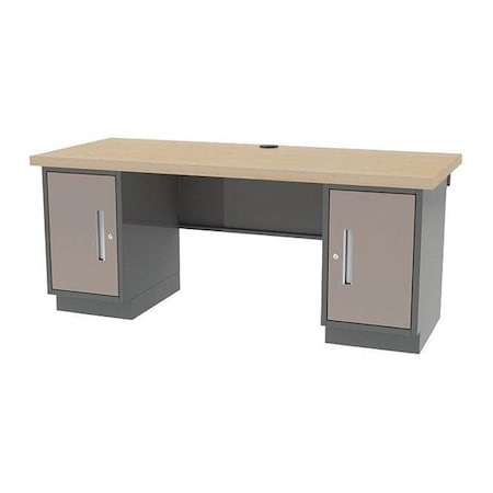 Greene Manufacturing Pre Engineered Work Stations Work Station, 7 ft. Lab Height, 30" D X 35-3/4" H, 84" W X Hardwood DTL-7JJ
