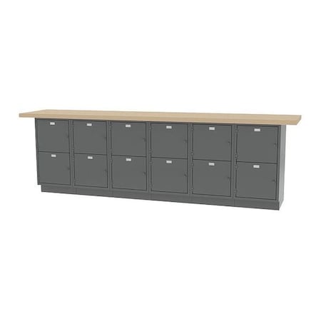 Greene Manufacturing Wall Work Bench, 120" W, 36-3/4" Height CBL-120-12.M