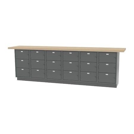 Greene Manufacturing Wall Work Bench, 120" W, 36-3/4" Height CBL-120-18-3.M