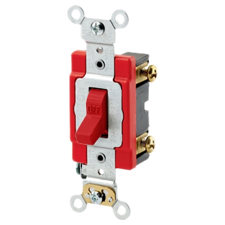 Leviton Wall Switch, Red, Single Pole, 2 hp 1221-2R
