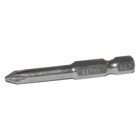 Eazypower Phillips Anti Skip Ribbed Bit, No. 1, 2", Shank Style: Hex 80543/B