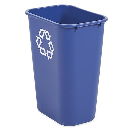 Rubbermaid Commercial 28 qt. Rectangular Recycling Bin, Open Top, Blue, Polyethylene, 1 Openings FG295773BLUE