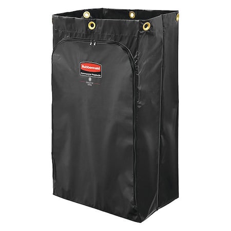 Rubbermaid Commercial Janitorial Cart Vinyl Bag, 24 gal., Blk 1966720