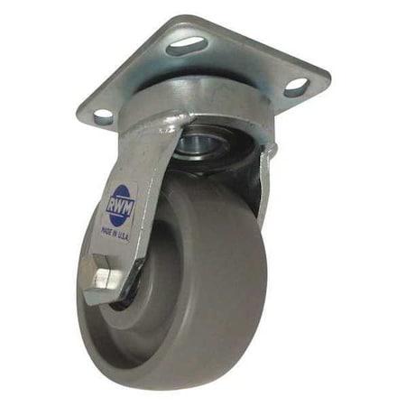 Rwm Plate Caster, Swivel, Nylon, 7 1/2"H 48-GTB-0620-S