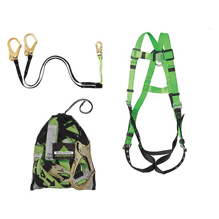 Peakworks Double Leg Contractor Kit Includes, Safety Harness V8002200, Lanyard V8104426, Storage Bag V86001 V8252336