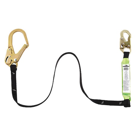 Peakworks Shock Absorbing Lanyard, 6 ft. Length, Snap Hook, 1 Leg(s), 130 to 310 lb. Weight Capacity V8104326