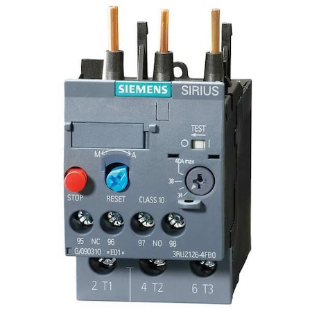 SIEMENS Ovrload Relay, 11 to 16A, 3P, Class 10,690V 3RU21264AB0