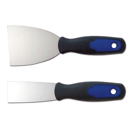 Westward Putty Knife/Scraper Set, 1-1/2, 3" W, 2 Pc., Putty Knife/Scraper Blade Flexibility: Flexible 13A686