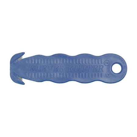 Klever KLEVER KUTTER Safety Cutter, Fixed Blade, Safety Recessed, 4-5/8 in, Textured Grip, Blue, 10PK KCJ-1B