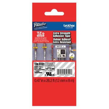 Brother Label/Ribbon Cartridge, Clear, Gloss, 1/2 in W TZES131G