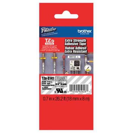 Brother Label/RibbonCartridge, Clear, Gloss, 3/4inW TZES141G
