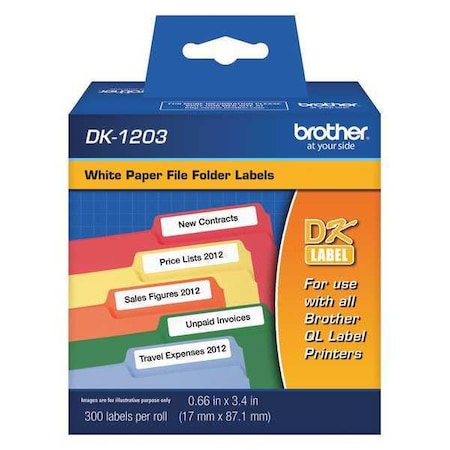 Brother Label, Black/White, Labels/Roll: 300 DK1203