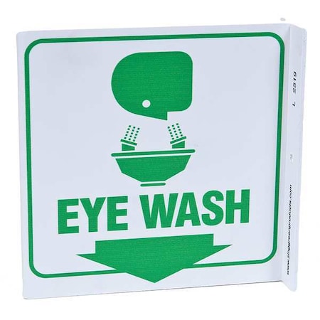 Zing Eye Wash, Plastic, 7 in x 7 in, L-Shaped, With Mounting Holes 2519