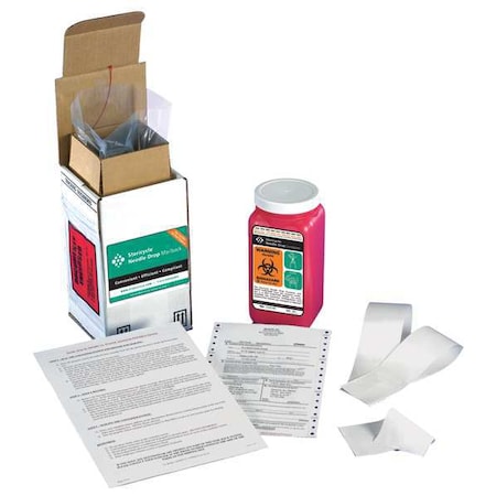 Stericycle Sharps Mailback System, 1/4 Gal., Red 1Q1V4