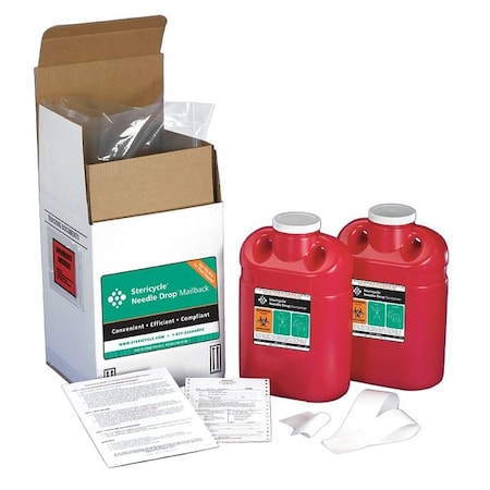 Stericycle Sharps Mailback System, 2 Gal., Screw Lid 2G2V4