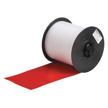 Brady ContinuousLabelStock, Red, Gloss, 4inW 113196
