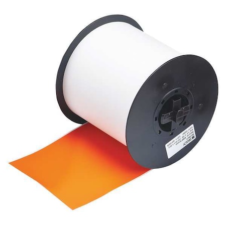Brady ContinuousLabelStock, Orange, Gloss, 4inW 113200