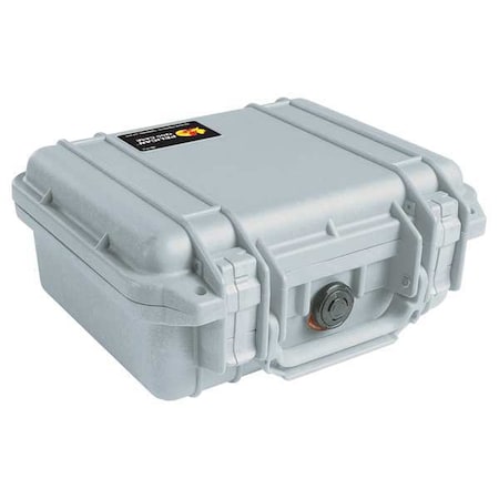 Pelican Silver Protective Case, 10.62"L x 9.68"W x 4.87"D 1200NF