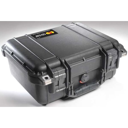 Pelican Black Protective Case, 13.37" L x 11.62" W x 6" D 1400NF