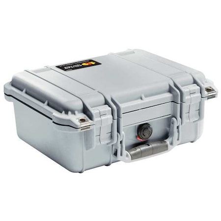 Pelican Silver Protective Case, 13.37"L x 11.6"W x 6"D 1400NF