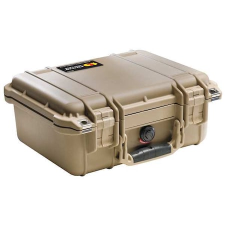 Pelican Desert Tan Protective Case, 13.37"L x 11.62"W x 6"D 1400NF