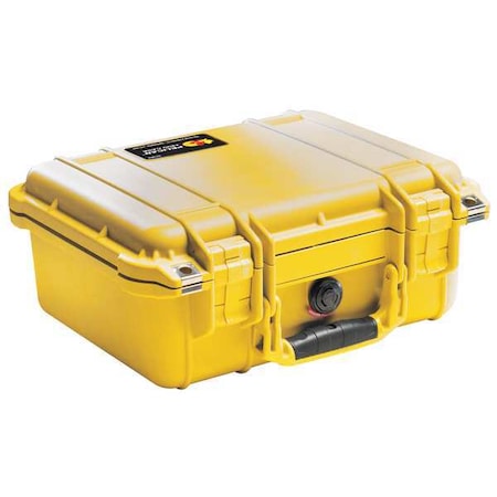 Pelican Yellow Protective Case, 13.37"L x 11.62"W x 6"D 1400NF