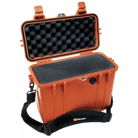 Pelican Orange Protective Case, 16.4"L x 8.71"W x 13.15"D 1430