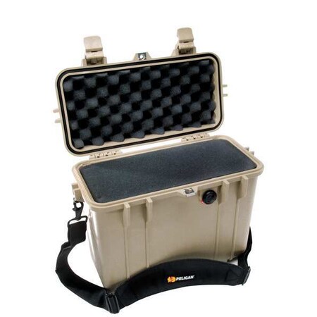 Pelican Desert Tan Protective Case, 16.4"L x 8.71"W x 13.15"D 1430