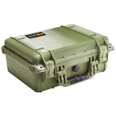 Pelican Olive Drab Green Protective Case, 16.44"L x 13"W x 6.82"D 1450NF