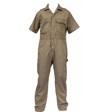 Key Basics Coverall, 45% Polyester, 55% Cotton, 5.25 oz Fabric Weight, 30 in Inseam, Tan, M 996.24 M REG