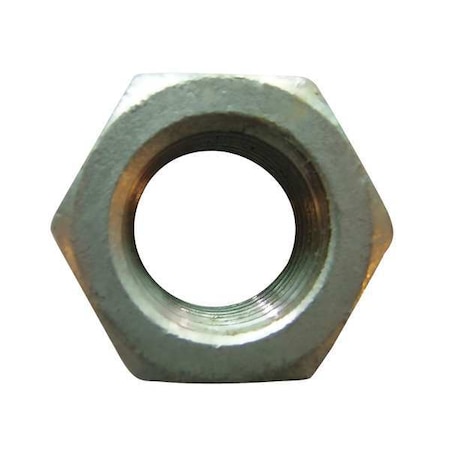 Zoro Select Hex Nut, 1-1/8"-7, Steel, Grade 2, Hot Dipped Galvanized, 31/32 in Ht, 5 PK U08111.112.0001