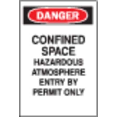 Brady Danger Sign, 14 in H x 10 in W, Aluminum, Rectangle 40996