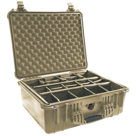 Pelican Case, EMS, 20.62Lx16.87Wx8.12D, Desert Tan 1550EMS