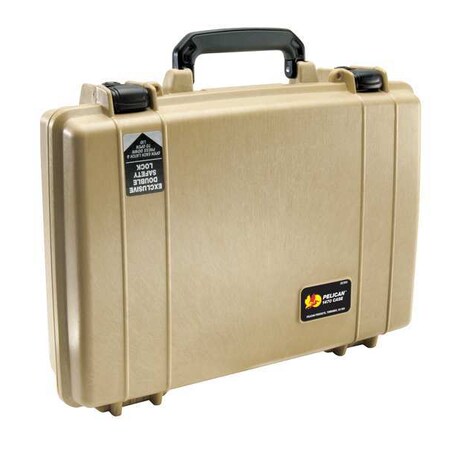 Pelican Desert Tan Protective Case, 16.88"L x 13.23"W x 4.47"D 1470NF