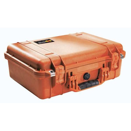 Pelican Orange Protective Case, 18-1/2"L x 14.06"W x 6.93"D 1500NF