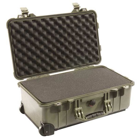 Pelican Olive Drab Green Protective Case, 22"L x 13.81"W x 9"D 1510