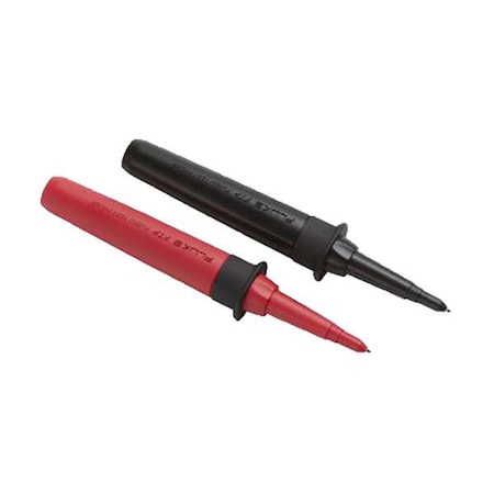 Fluke Fused Test Probe with Leads, CAT III 1000V, CAT IV 600V, Shrouded Banana Plug, 7", Black, Red FTP-1