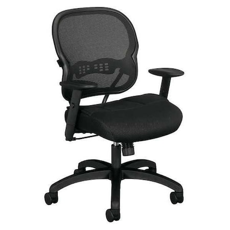 Hon Basyx Managerial Chairs, Fabric, 18" to 22" Height, Fixed, Black HVL712.MM10