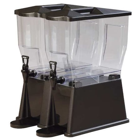 Carlisle Foodservice Beverage Dispenser, Double, 6 Gal, Black 1085103